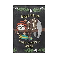 ColourLife Lightweight Carpet Mats Area Soft Rugs Floor Mat Rug Decoration for Kids Room Living Room Bedroom 72 x 48 inches Cute Baby Sloth Sleeping On Tree