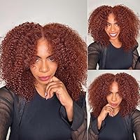 Beauty Forever Bye Bye Knots Wear and Go Glueless Wig Reddish Brown Jerry Curly Lace Closure 6X4.75inch Pre Cut Lace Front Wigs Human Hair Wig Quick and Easy Install,150% Density 33B Color 22 Inch