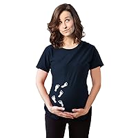 Maternity Baby Bump Footprints T Shirt Funny Cute Graphic Pregnancy Tee