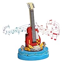 Guitar Model Building Set, Guitar Instrument with Music Box Construction Building Creative Toys, Compatible for Lego, Great Gift for Music Lovers or Kids Aged 6+, New 2023(308 Pcs)