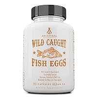 Ancestral Supplements Wild Caught Fish Eggs — Supports Brain, Heart, Fertility and Inflammatory Health (Whole Food Source of Omega-3 Fatty Acids, Vitamins D, K2 & A) 30-day supply