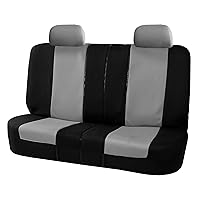FH Group Car Seat Covers Multifunctional Flat Cloth Bench Seat Covers, Allows 40/60, 60/40, 50/50 Split - Fit Most Car, Truck, SUV, or Van (Gray/Black) FB051012