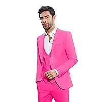 Mens Suit Jackets Slim Fit 3 Piece Set Business Blazer Tuxedo Jacket Groomsmen Suits for Wedding Formal Party