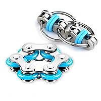 DBlosp Fidget Toy Flippy Chain Stress Anxiety Relief Chain ADHD and ADD Anxiety Relief Bike Chain Toys for Adults and Teens （3 Pack） 