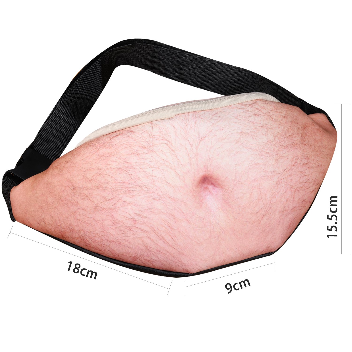 A AIFAMY 3D Dad Beer Belly Fanny Pack Waist Pocket Funny Gag Gifts for Christmas, White Elephant Gift Exchange