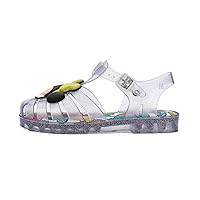 mini melissa Possession Disney Jelly Shoe for Kids - Iconic 90s Original Jelly Shoe Featuring Mickey and Minnie Mouse Applique, Transparent Fisherman Sandal for Kids