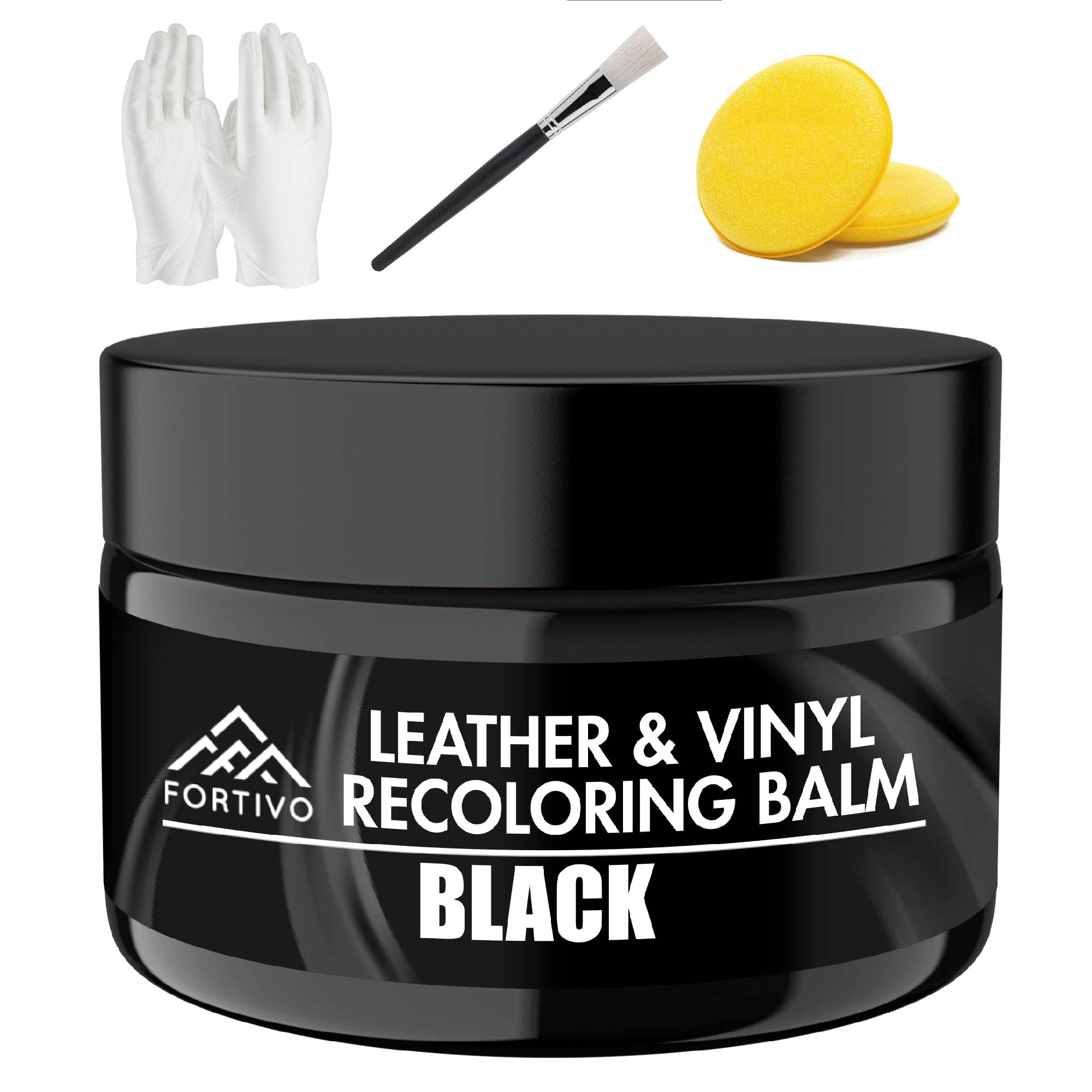 FORTIVO Black Leather Balm, Leather Repair Kit Furniture, Leather Repair  Kits for Couches, Leather Color Restorer for Furniture, Car Seats, Belt