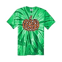 Threadrock Leopard Print Orange Pumpkin Unisex Tie Dye T-Shirt