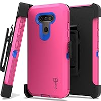 CoverON Rugged Holster Designed for LG Harmony 4 / Xpression Plus 3 / Premier Pro + Case, Heavy Duty Military Grade Belt Clip Phone Cover - Hot Pink