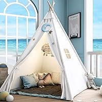 Teepee Play Tent for Kids with Carry Case, Foldable Girls Playhouse Toy Tent, Gift for Baby Toddler to Play Game Indoor and Outdoor