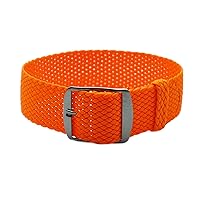 HNS 18mm Orange Perlon Braided Woven Watch Strap with PVD Buckle