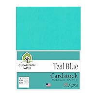 Teal Blue Cardstock - 8.5 x 11 inch - 65Lb Cover - 100 Sheets - Clear Path Paper
