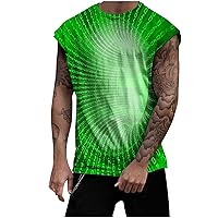 Men's 3D Print Tank Tops, Workout Sleeveless T-Shirt Casual Crewneck Athletic Tanks Relaxed Fit Sports Top Gym Shirts