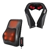 Careboda Shiatsu Back Massager with Heat, 3D Deep Kneading Electric Massager Pillow for Neck and Back Pain Relief, Ideal for Home, Office and Car Use, Idel Gift for Women and Men