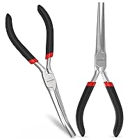 WORKPRO 2-Piece 6 Mini Needle Nose Pliers Set Long Nose Pliers Bent Nose  Pliers with Comfort Grip Handles For Cutter Wire Wrapping Crafts Jewelry  Making Supplies