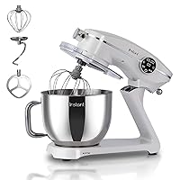 Instant Pot Instant Stand Mixer Pro,600W 10-Speed Electric Mixer with Digital Interface,7.4-Qt Stainless Steel Bowl,Dishwasher Safe Whisk,Dough Hook and Mixing Paddle,Pearl