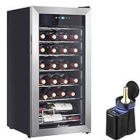 AAOBOSI 17 Inch Compressor Wine Cooler, 28 Bottle Wine Refrigerator & Wine Chiller Electric