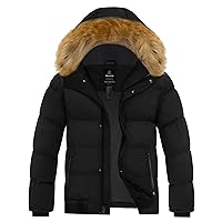 wantdo Men's Hooded Winter Coat Waterproof Puffer Jacket Warmth Winter Jacket