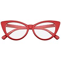 Super Cat Eye Glasses Vintage Fashion Mod Clear Lens Eyewear