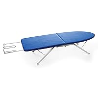 Camco Folding Ironing Board- Easily Folds for Convenient Storage After Each Use Perfect for Traveling, RVs and Campers- (43904), Blue and White