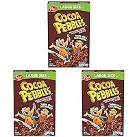 Post Cocoa Pebbles Cereal, 15 Oz (Pack of 3)