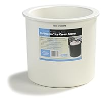 Carlisle FoodService Products Coldmaster Ice Cream Server Insulated Crock with Lid for Kitchens and Restaurants, Plastic, 3 Gallons, White