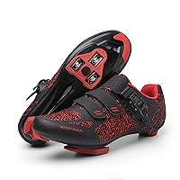 Indoor Cycling Shoes Compatible with pelaton Bike Road Biking Shoes Men's Peleton Bicycle Riding Spin Shoes with Look Delta Cleats for Men and Women SPD Clip On Spining