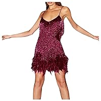 Flapper Dresses 1920s Plus Size Fringe Dresses Sleeveless V Neck Resort Wear 2023 Western Sequin Sparkly Dresses