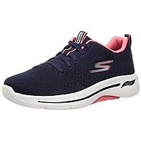 Skechers Women's Go Walk Arch Fit-Unify Sneaker, Navy/Coral, 9