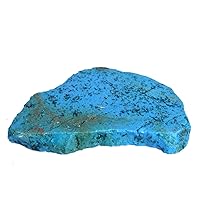 REAL-GEMS Natural Raw Stone Rough Rock Crystal Loose Gem 579.00 Ct Blue Turquoise Slab Gemstone for Jewelry Making
