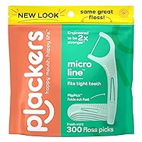 Micro Line Dental Floss Picks, Fold-Out FlipPick, Tuffloss, Easy Storage with Sure-Zip Seal, Fresh Mint Flavor, 300 Count