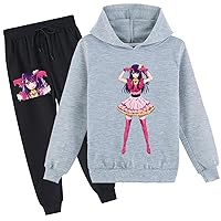 Child Oshi No Ko Hood Sweatshirt and Jogging Pants Long Sleeve Anime Hoodie 2 Piece Outfits for Girls
