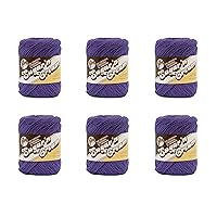 Lily Sugar'N Cream Grape Yarn - 6 Pack of 71g/2.5oz - Cotton - 4 Medium (Worsted) - 120 Yards - Knitting/Crochet