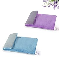 2 Pack Wide Microwave Heating Pads with Washable Cover, Lavender Aromatherapy Moist Heat Packs for Pain Relief (Purple+Blue)