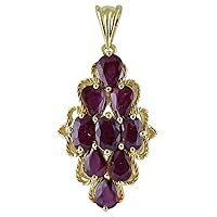 Ruby Natural Gemstone Pear Shape Pendant 925 Sterling Silver Party Jewelry | Yellow Gold Plated