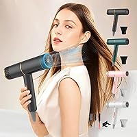Hair 𝖣𝗋𝗒𝖾𝗋 with Comb, Portable Lightweight Hair 𝖣𝗋𝗒𝖾𝗋 with 3 Speeds Modes, Powerful Fast 𝖣𝗋𝗒𝗂𝗇𝗀, Constant Temperature Hair Care For Normal & Curly Hair, Includes 2 Combs & 1 Stand