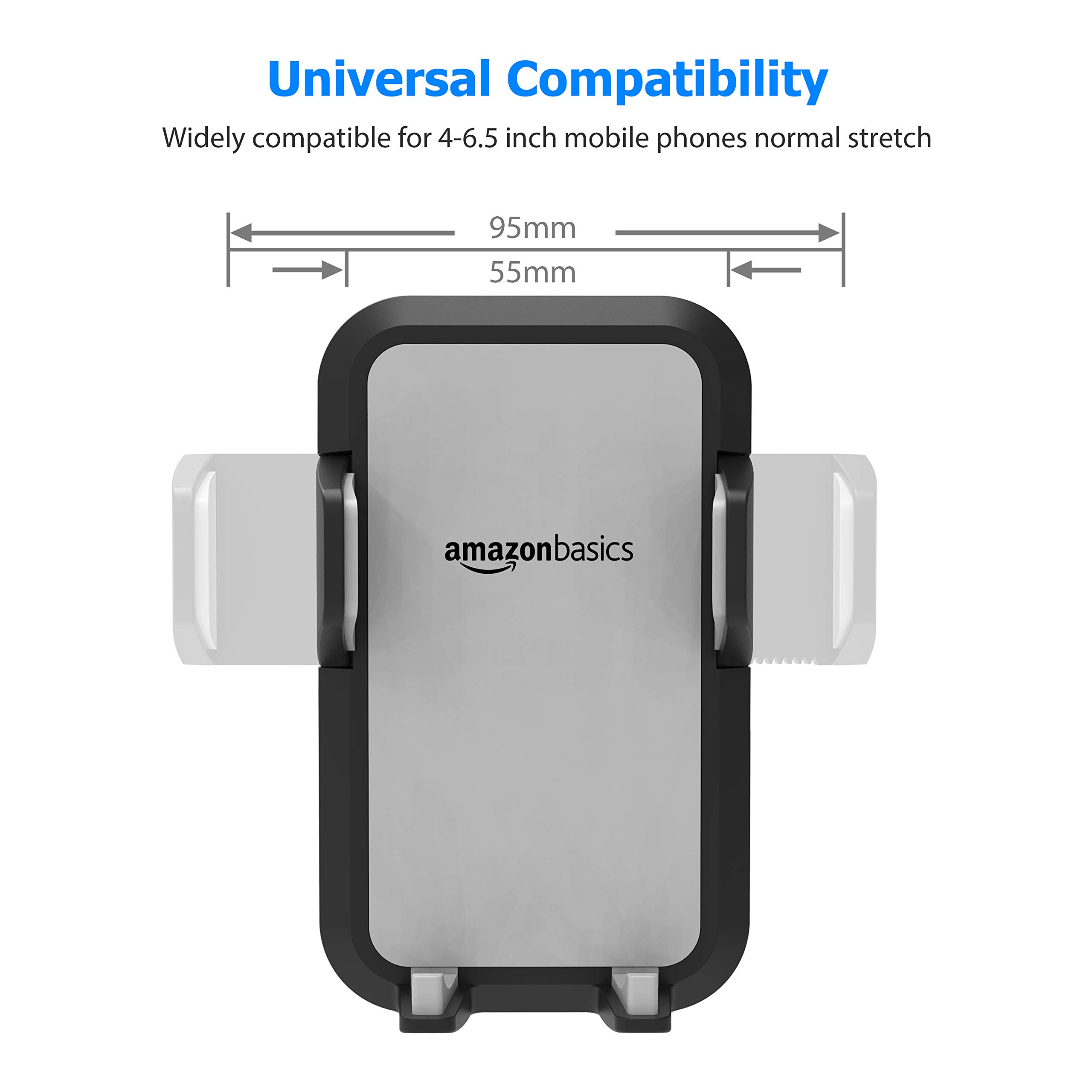 Amazon Basics Universal Smartphone Holder for Car Air Vent, Grey