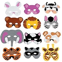 Child Size Foam Animal Masks for Party (1 Dozen) Apparel Accessories, Costume Accessories, Zoo Party Masks