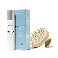 REVIVV for HIM Hair Support Bundle with Scalp Massager Brush and Hair Rejuvenation Serum for Scalp Health and to Support Thicker Looking Hair