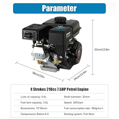 210CC Engine 7.5HP 4 Stroke OHV Horizontal Gas Engine Go Kart Motor Recoil  Start