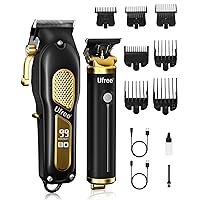 Ufree Hair Clippers for Men, Professional Clippers and Trimmers Set, Cordless Clippers for Hair Cutting, Beard Trimmer, Barber Clippers, Rechargeable Electric Shaver, Gifts for Men