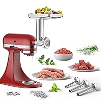 Stainless Steel Meat Grinder for KitchenAid Mixer, Meat Grinder Sausage Stuffer Machine with 4 Grinding Plates, 3 Sausage Stuffer Tubes, 2 Grinding Blades, Kitchen Aid Mixers Accessories by Gvode