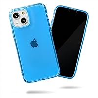 SteepLab Neon Highlighter Case for iPhone 15 (2023, 6.1” Screen) - The Grippy Jelly Case w/Protective Air Pockets (Elevated Azure Blue)