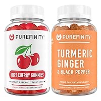 Tart Cherry + Turmeric Ginger Gummies Bundle (Turmeric Ginger + Tart Cherry Gummies for Advanced Uric Acid Cleanse, Powerful Antioxidant)