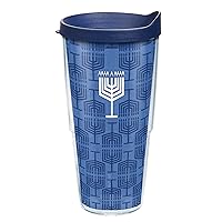 Tervis Chanukah Hanukkah Menorah Pattern Made in USA Double Walled Insulated Tumbler Travel Cup Keeps Drinks Cold & Hot, 24oz, Classic