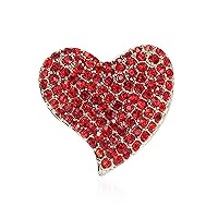 Just Follow Heart Pin Brooch Crystal Rhinestone Heart Brooch Love Pin for Women Girls Valentine's Day Birthday Anniversary Wedding Party Bridal Gifts Clothes Accessories