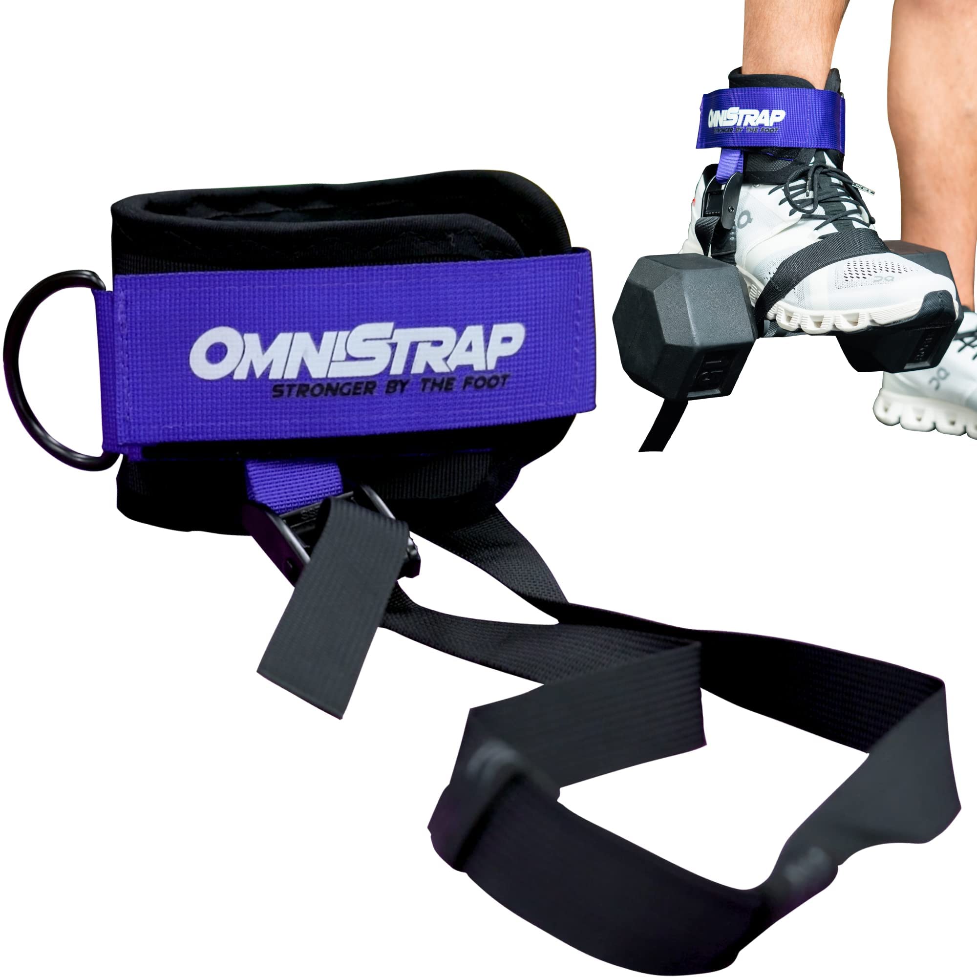 OMNISTRAP Adjustable Dumbbell Ankle Strap,Weightlifting Shoe Attachment, Great For Many Exercises including: Glute Kickbacks, Side Kicks,Strength Training for Men and Women,10 Second Setup