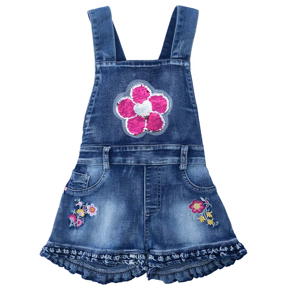 Peacolate 5-10T Little&Big Girls Adjustable Straps Short Overalls Jeans Outfits