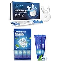 MySmile Teeth Whitening Kit with LED Light Mouthwash Alcohol Free 30 Uses