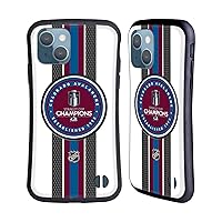 Head Case Designs Officially Licensed NHL Colorado Avalanche Puck Pattern 2022 Stanley Cup Champions Hybrid Case Compatible with Apple iPhone 13